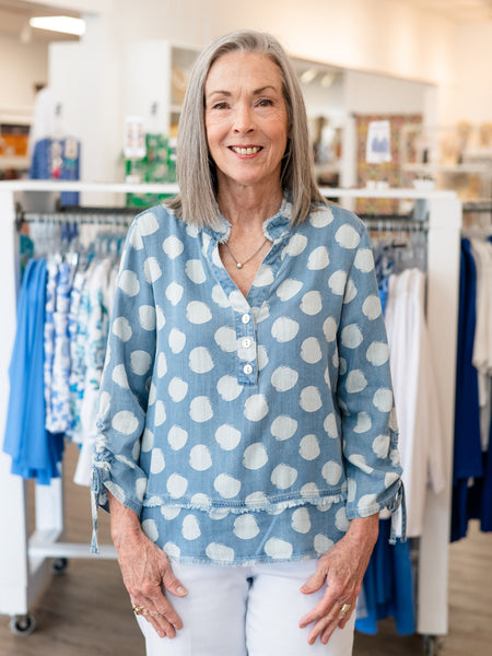 Polka Dot Button-Front Top by Multiples