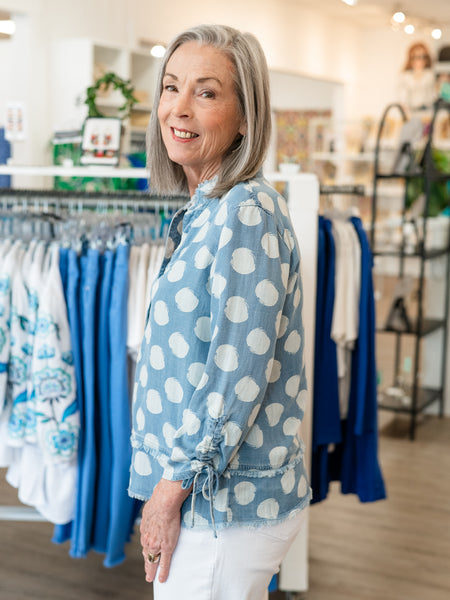 Polka Dot Button-Front Top by Multiples