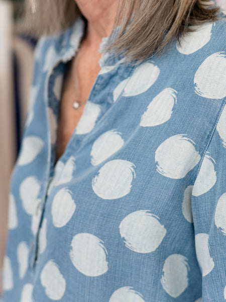 Polka Dot Button-Front Top by Multiples