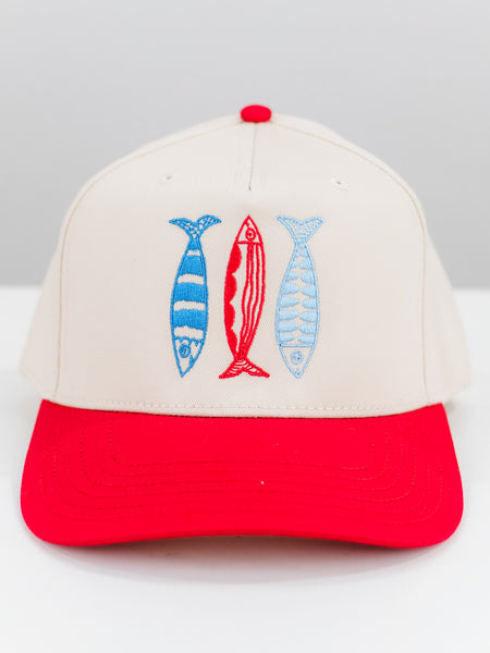 Sardine Hat Red + Tan Canvas