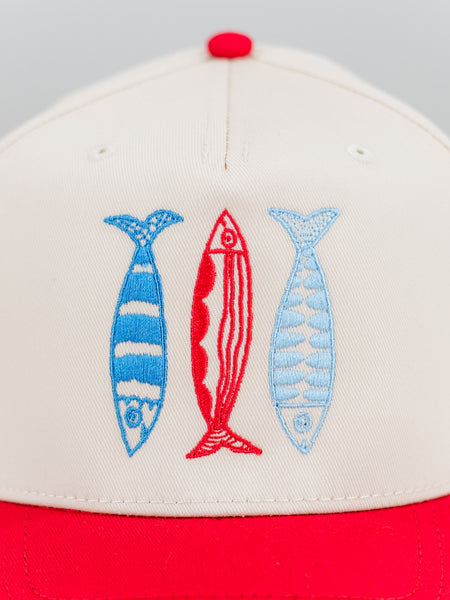 Sardine Hat Red + Tan Canvas
