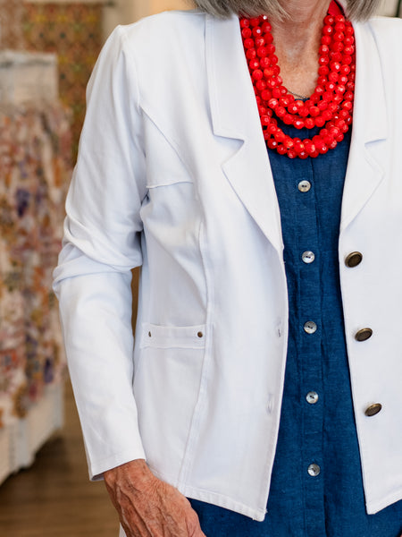 Stonewash Cotton Knits South Side Jacket White by Habitat
