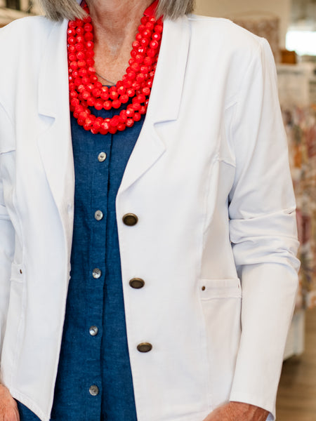 Stonewash Cotton Knits South Side Jacket White by Habitat