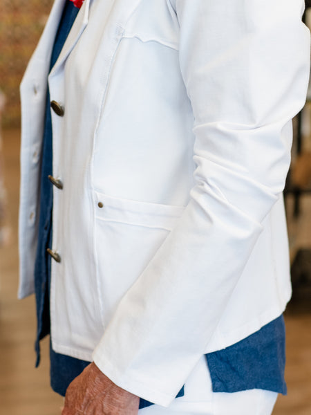 Stonewash Cotton Knits South Side Jacket White by Habitat