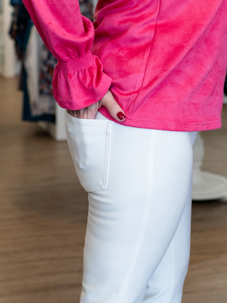 Pull-On Bootcut Pants White by Ethyl