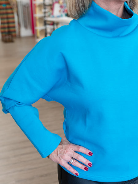 Cowl Neck Top Teal by Ethyl