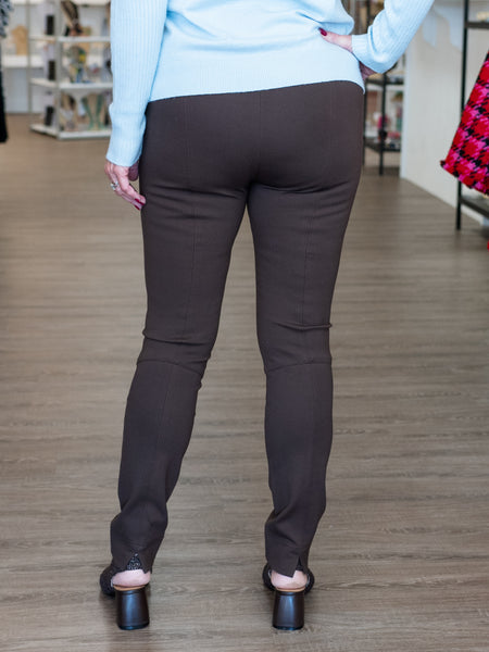Slim Leg Pull-On Pants Chocolate by Renuar