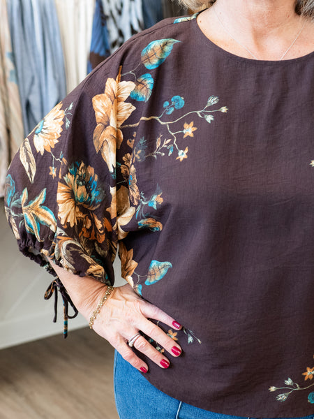 Woven Drawstring Dolman Top Multi by Multiples