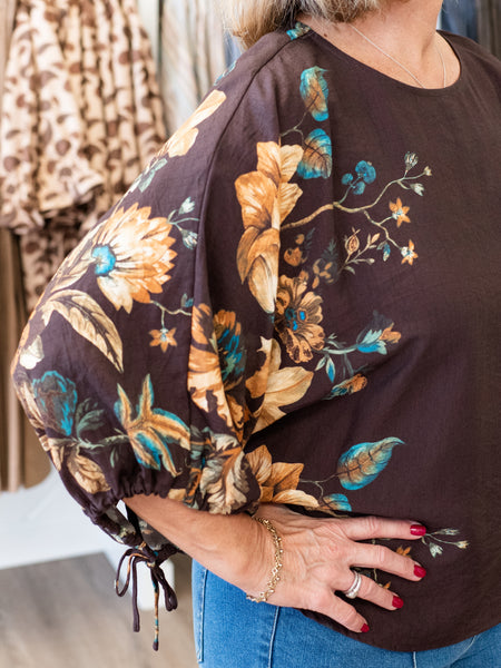 Woven Drawstring Dolman Top Multi by Multiples