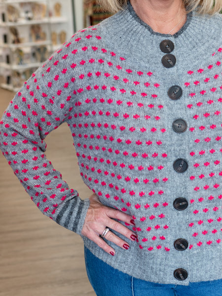 Dot Pattern Cardigan Marl by Zaket & Plover