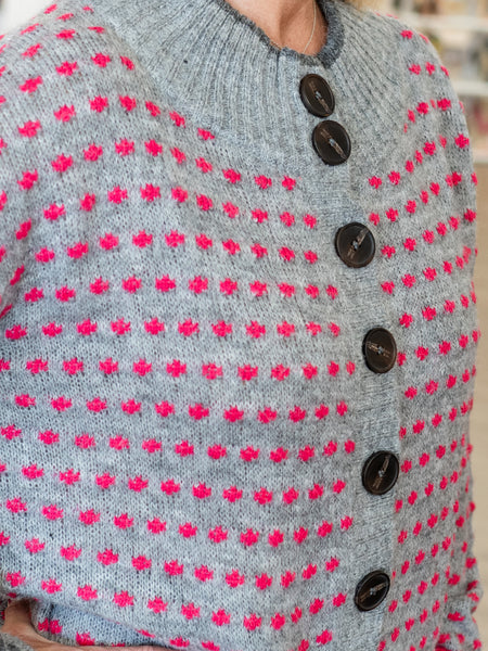 Dot Pattern Cardigan Marl by Zaket & Plover