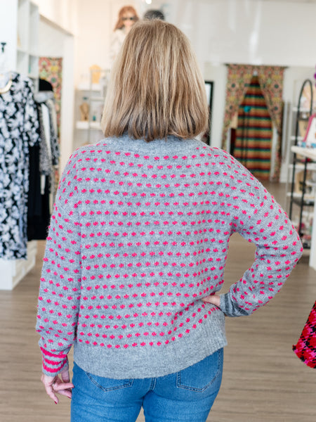 Dot Pattern Cardigan Marl by Zaket & Plover