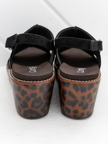 Carley Wedge Black Leopard Combo by Corkys