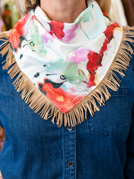 Annie Abstract Fringe Scarf by Stella Bella