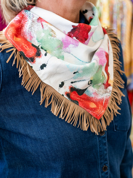 Annie Abstract Fringe Scarf by Stella Bella