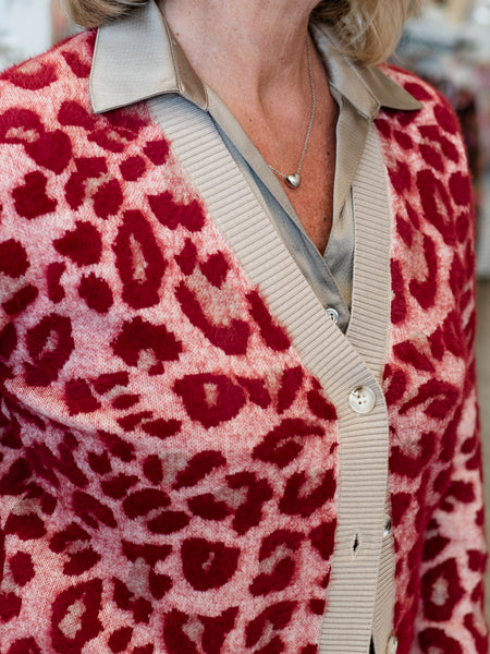 Animal Print Cardigan Claret by Renuar