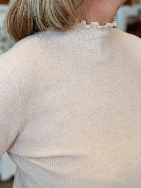 Ruffle Neck Sweater HChampagne by Renuar