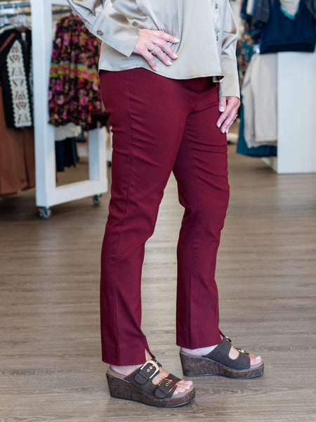Slim Let Ankle Pant Cabernet by Renuar
