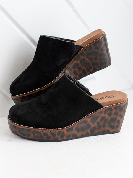 Maybe Later Wedge Black by Corkys