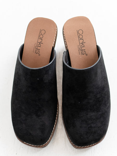 Maybe Later Wedge Black by Corkys