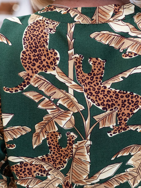 Lizzy Top Green Leopard by La Mer Luxe