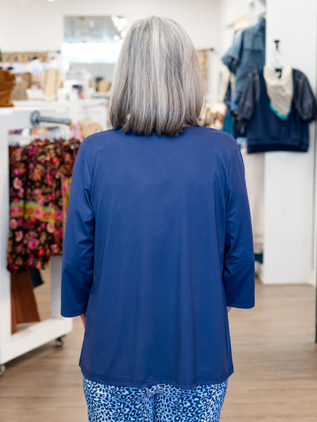 3/4 Sleeve V-Neck Navy by Lulu B