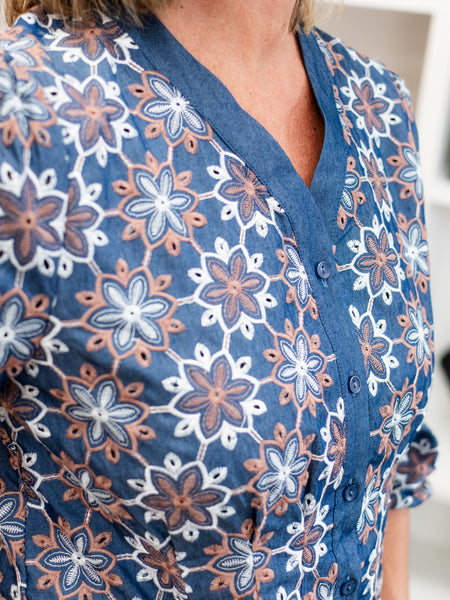 Floral Button Dront Dress by Boho Chic