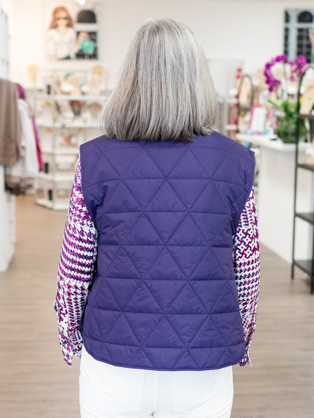 Drawstring Collar Vest Eggplant by Multiples