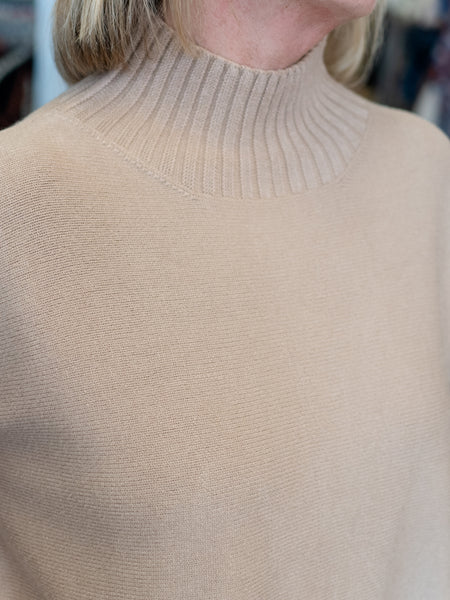 S/S Mock Neck Sweater Camel by Rain & Rose