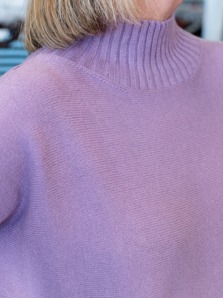 S/S Mock Neck Sweater Lavender by Rain & Rose