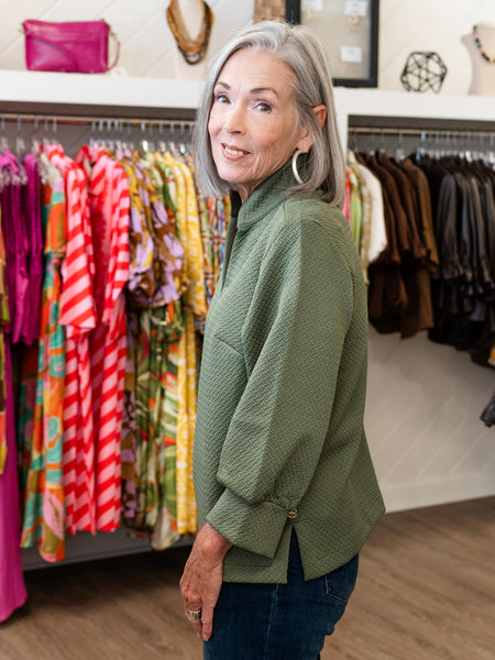 Jocelyn Top Olive by Mary Square