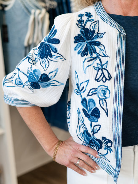 Reversible Floral Embroidery Jacket by John Mark