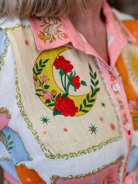 Floral Patchwork Midi Shirt Dress by John Mark