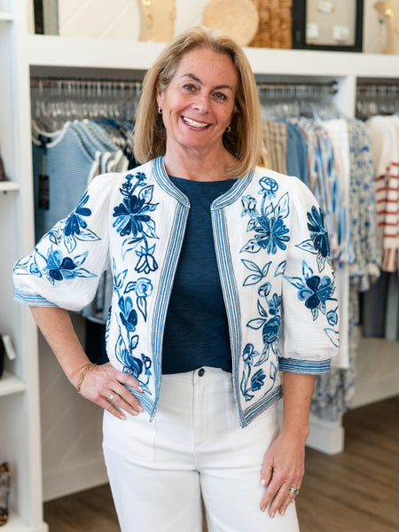 Reversible Floral Embroidery Jacket by John Mark