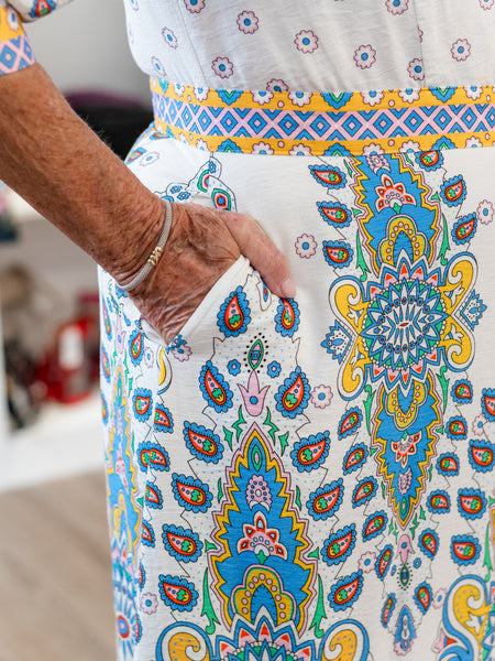 Paisley Medallion Tiered Maxi Dress by Boho Chic