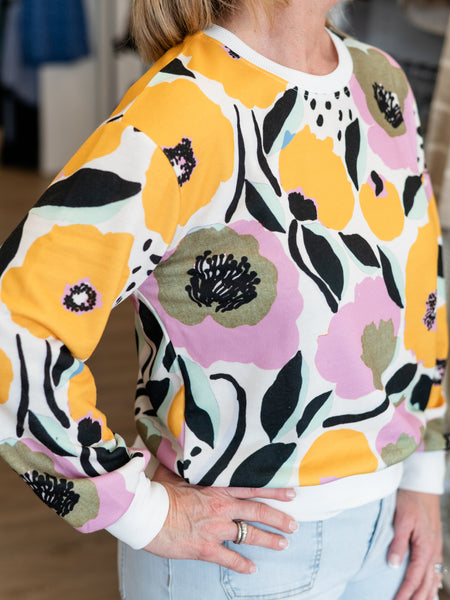Floral Print Knit Top by Trisha Tyler