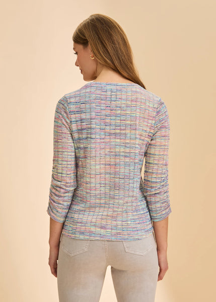 3/4 Sleeve V-Neck Top Rainbow by FDJ