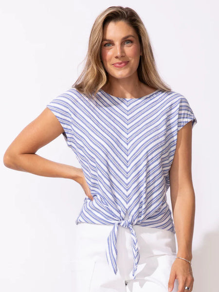 Seaport Stripe Tie Front Top by Escape