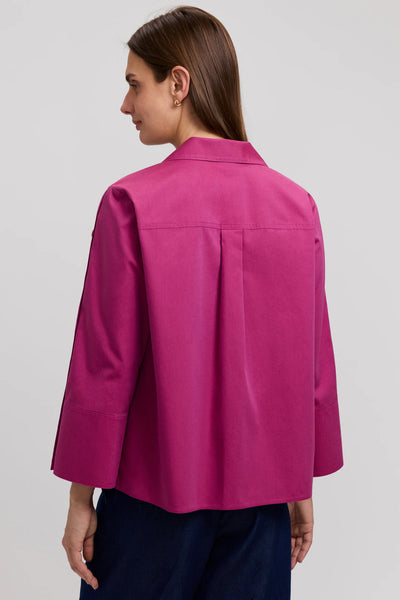 Lainey 3/4 Button Popover Shirt Pomegranate by Foxcroft