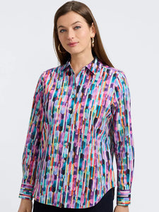 Margie Multicolol Prism L/S Shirt by Foxcroft