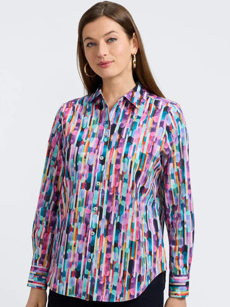 Margie Multicolol Prism L/S Shirt by Foxcroft
