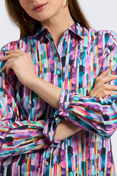 Margie Multicolol Prism L/S Shirt by Foxcroft