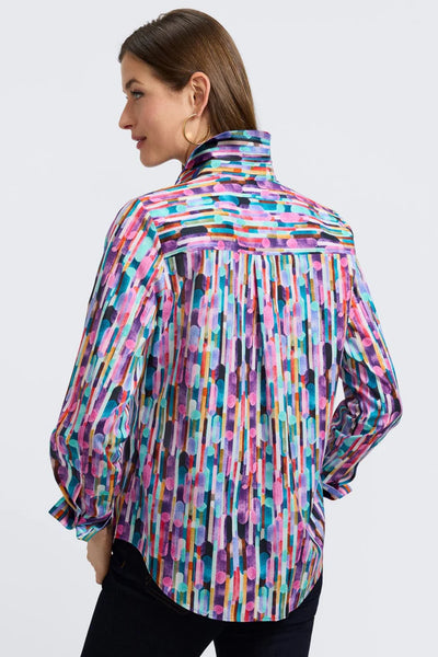 Margie Multicolol Prism L/S Shirt by Foxcroft