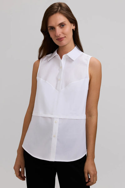 Chelsea Sleeveless Layering Tank White by Foxcroft