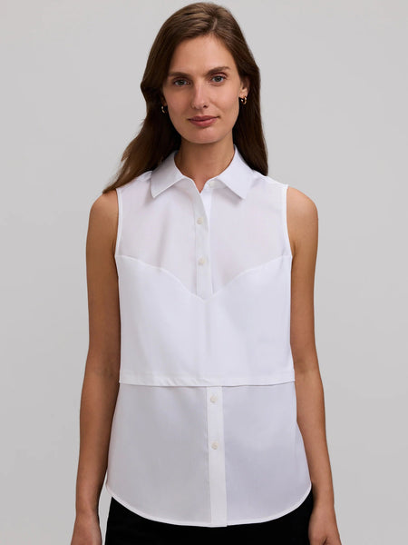 Chelsea Sleeveless Layering Tank White by Foxcroft