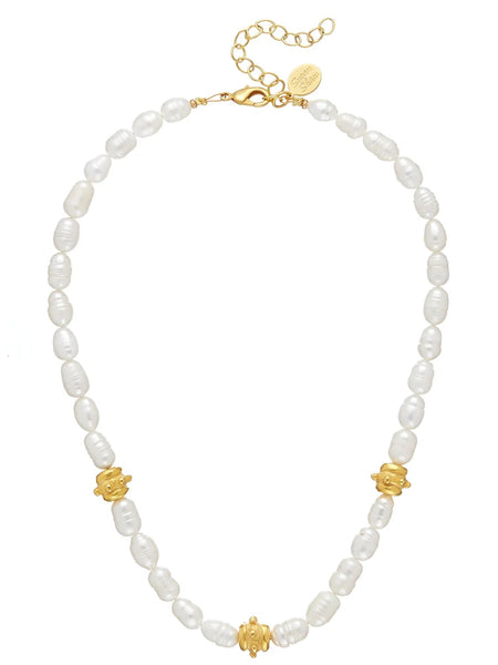 Bailey Necklace Pearl Gold by Susan Shaw