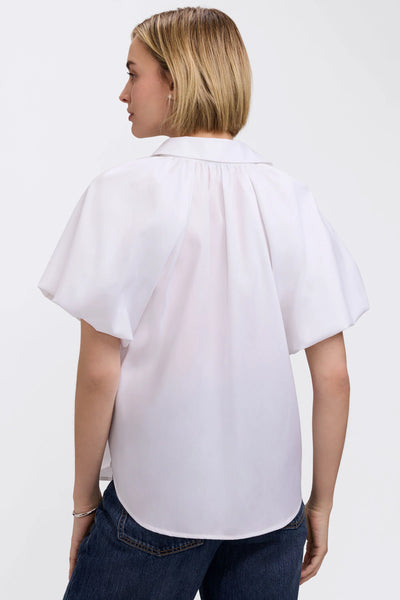 Paula Solid Puff Sleeve Shirt by Foxcroft