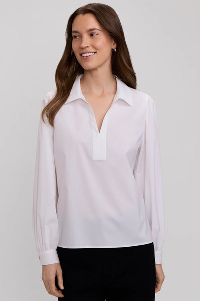 Alix L/S Puff White by Foxcroft