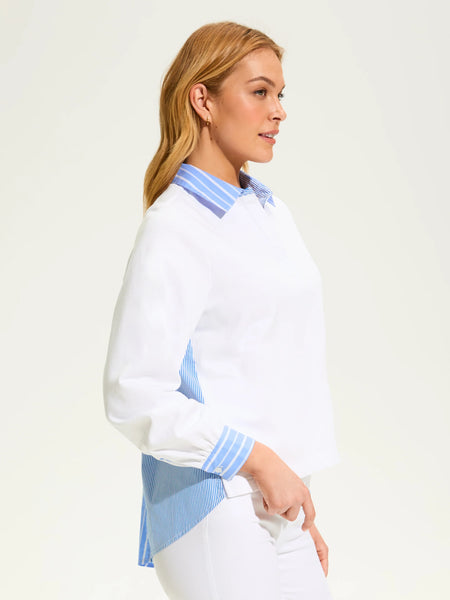 Mix Media Sweatshirt White by FDJ