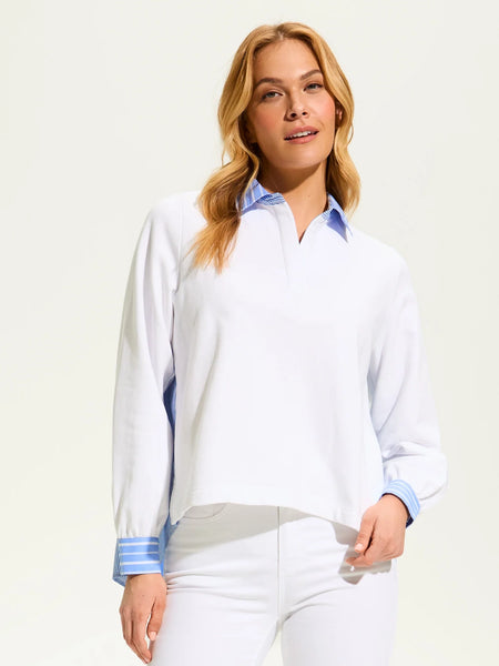 Mix Media Sweatshirt White by FDJ